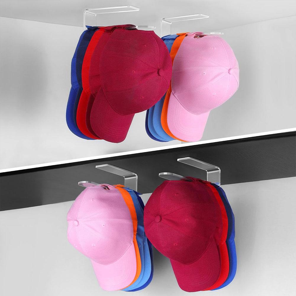 Wall Mounted Hat Rack Strong Adhesive Baseball Hat Holder Organizer Hat Hangers for Baseball Cap for Wall/Door/Closet