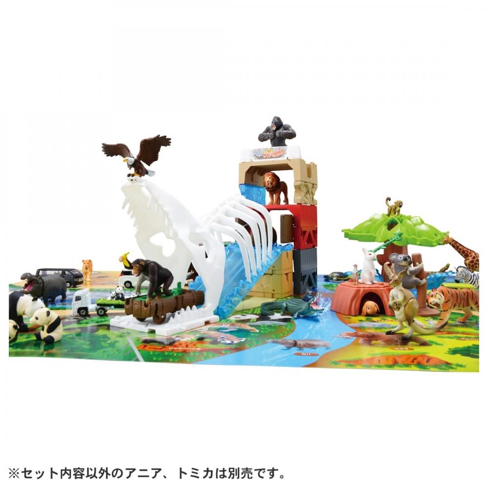 TAKARA TOMY "Ania kan fritt sette sammen Safari Zoo (Spesiell Tomica-pakkeversjon)" Animal Dinosaur Realistic Moving Figur Leke fra 3 år og oppover Passer Leketøy
