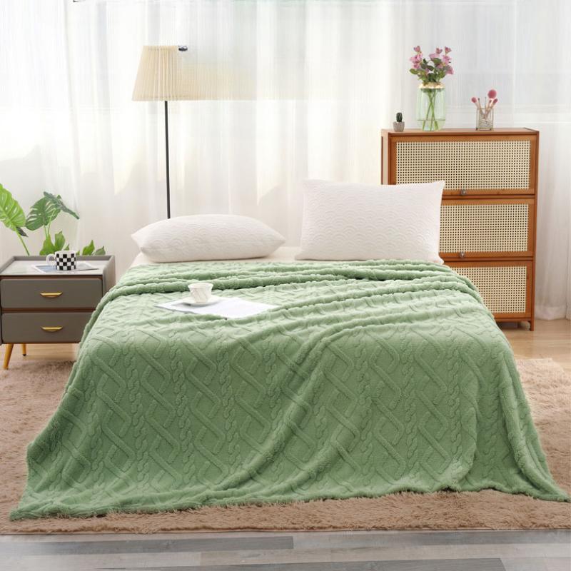 Soft Woolen Blanket for Bedding and Sofa, Warm Lamb Velvet Flannel Cover Blanket for Office, Air Conditioning Nap Quilt