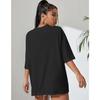Black Cotton Women's Oversized T Shirt Designer Casual Wear Top Pack of 3 Set