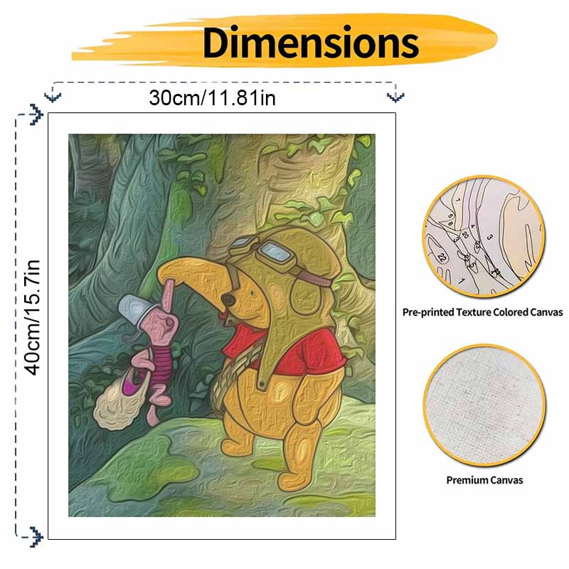 Disney Winnie The Pooh Piglet Painting Kit Home Wall Decor Handmade Gift Art Crafts Supplies Decorating For Living Room Wall Hanging