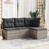 VidaXL Garden Lounge Set with Cushions 4 Pcs, Patio Sofas, Furniture Set, Outdoor Terrace Furniture, Grey 3217502