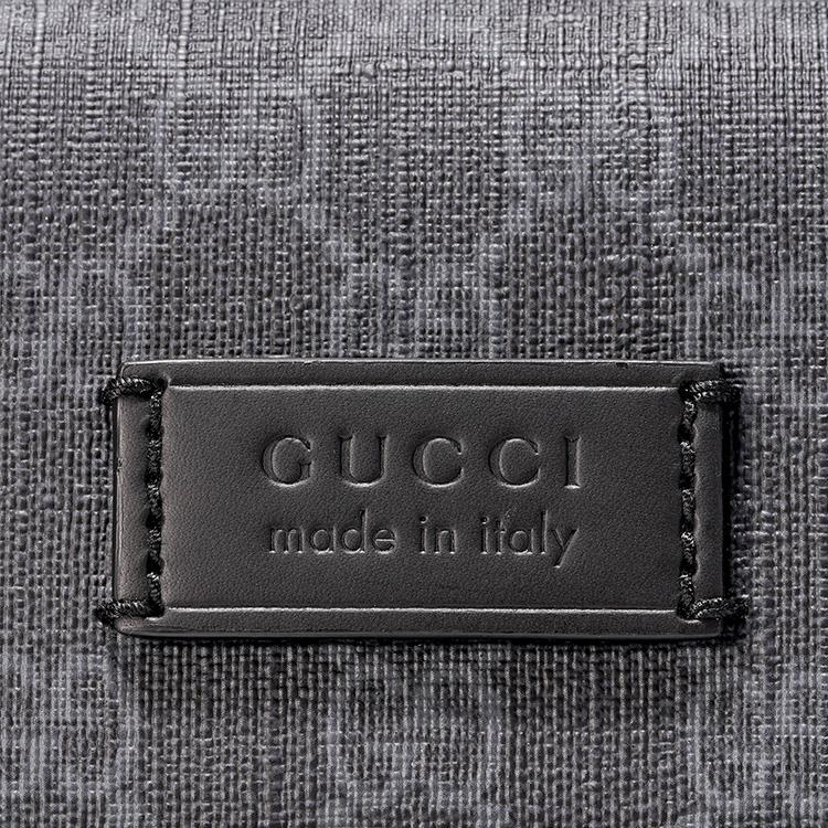 Gucci Borsa a tracolla pettorale in tela Web e pelle a righe con logo vintage da uomo Nera 598113-K5RLN-1095