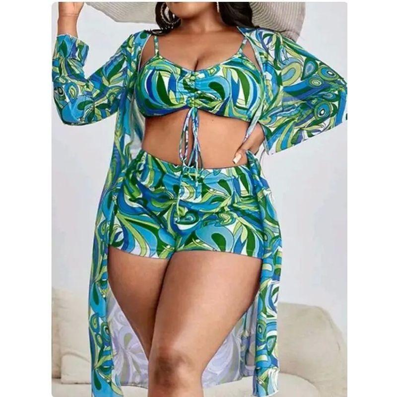 Minimalist Printed Camisole Bikini Set Minimalist Print Strap Bikini Suit