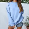 Women's Loose Sports Round Neck Sweatshirt Long Sleeve Casual Top Pullover Sweatshirt