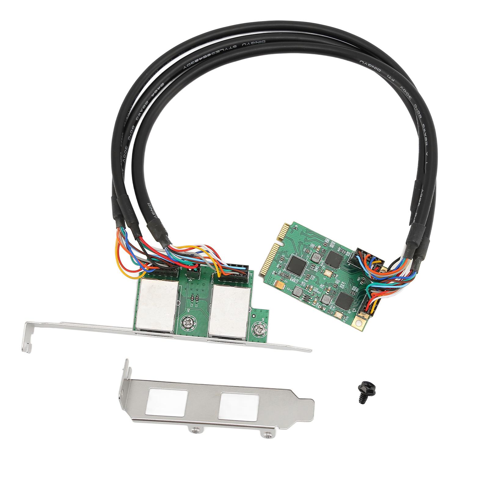 

Міні PCIE Gigabit Ethernet Карта 10 100 1000 Мбіт/с Без драйверів Інтерфейс RJ45 2 порти Чіп RTL8111H