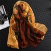 Double-Color Matching Women Scarf 70*190 Cm Female Fashion Cut Flower Hollow Petal Imitation Silk Wool Scarf Versatile Scarf