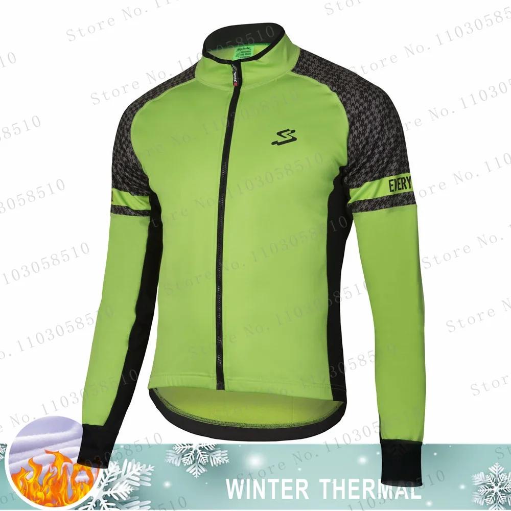 Spiukful Men Winter Fleece Cycling Jersey Set Mountian Bike Clothes Wear Ropa Ciclismo Racing Equipos Ciclismo Clothing Cycling