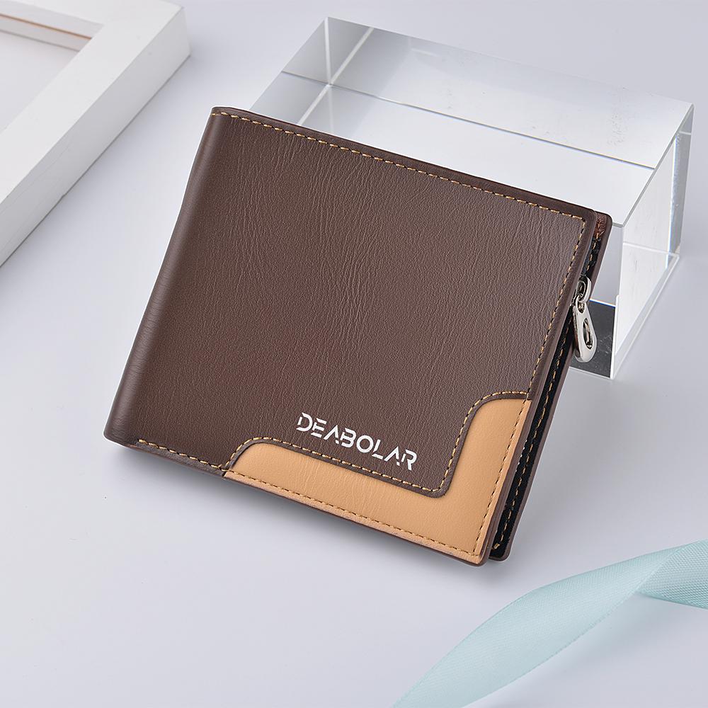 New Men's Wallet Short Multi-Functional Zipper Coin Bag Vintage Credit Card ID Holder Men's Wallet