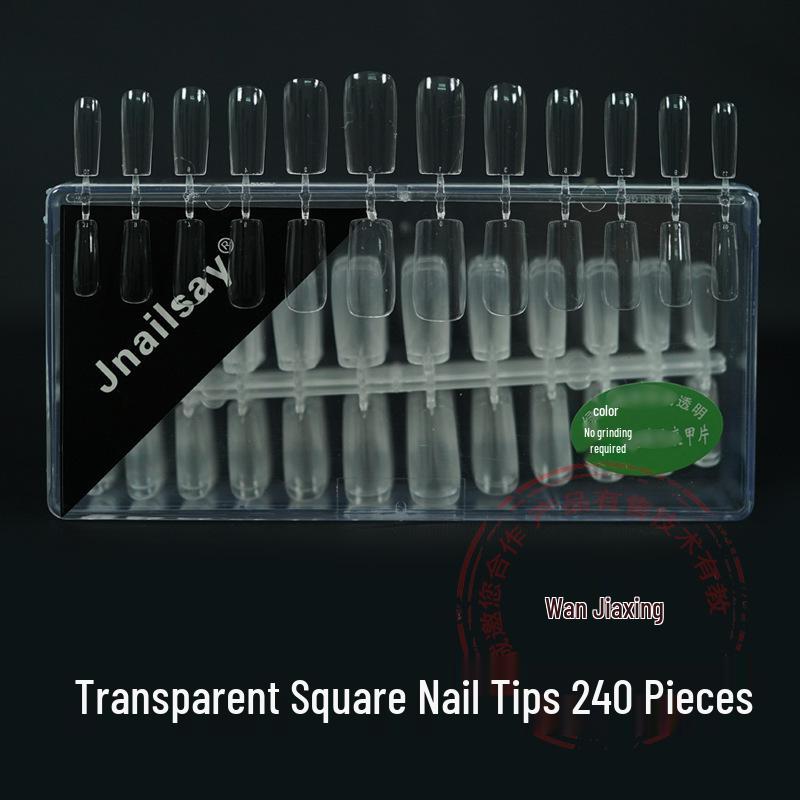 Boxed Nail Art Stickers: 500 Half & Full Cover Transparent Matte French Style Dual-Use Nail Tips