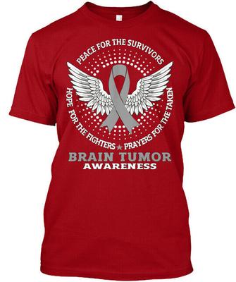 T-Shirt zum Bewusstsein für Hirntumore Hergestellt in den USA Größe S bis 5XL
