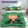 3-teiliges One Piece Zoro Bettwäsche-Set, Enthält 1 Bettbezug und 2 Kissenbezüge, Hautfreundlicher & Bequemer Stoff, Geeignete Bettwäsche-Sets