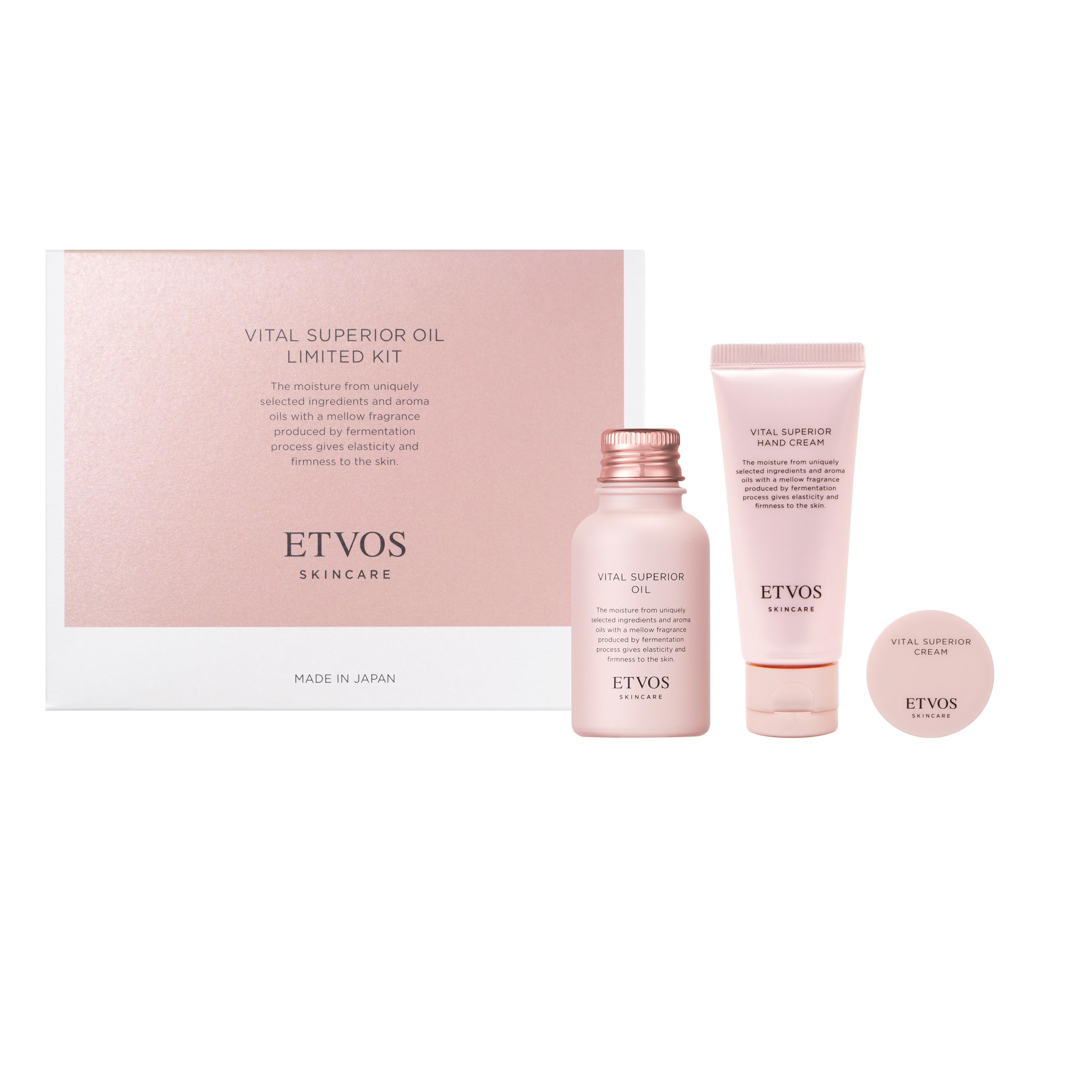

ETVOS Vital Superior Oil Limited Kit [Limited Quantity] (Beauty Oil, Cream, Hand Cream Set Kit, Sensitive Skin, Hypoallergenic)