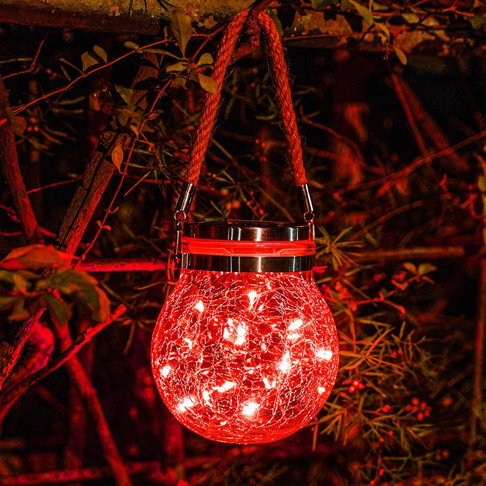 Романтичный солнечный треснувший стеклянный светильник Mason Jar, красочный светодиодный светильник, рождественский шар для желаний, для украшения сада на открытом воздухе