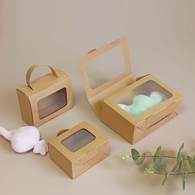 WTEMPO Clear Window Gift Boxes DIY Foldable Paper Hand-held Boxes Wedding Birthday Party Souvenir Gift Boxes for Storing and Gifting Delicate Items
