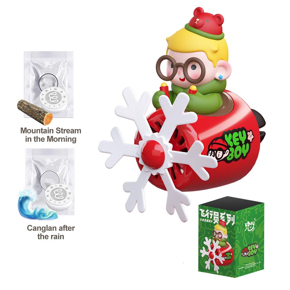 Roztomilý osvěžovač vzduchu do auta s kočkou a zlatou vrtulí, difuzér s klipem do ventilace vozidla s přírodní květinovou vůní, autoaromaterapie v herním stylu