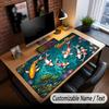 Koi Fish Theme Custom Mouse Pad Personalized With Name Text Customized Desk Mat For Office Home Decor