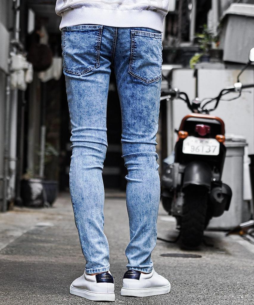 Skinny Denim Choose Your Slim Size Chemical Rubik's Men's Jeans, Design, Blast, Distressed, Cargo, Fit, Stretch, Skinny, S, (Blast)