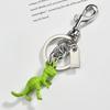 3D Stereoscopic Green Dinosaur Metal Keychain, Small Dinosaur-Shaped Keychain Pendant