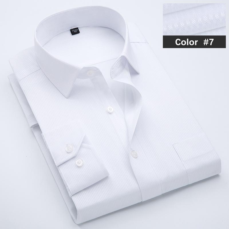 Classic Blue Striped Business Casual Shirt Men's Autumn Slim Lapel Long Sleeve Office Banquet Wedding Formal Social Shirt