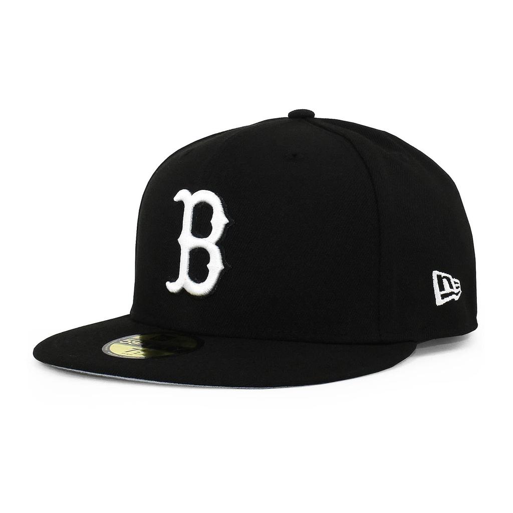 New Era 59FIFTY Boston Red Sox MLB Fitted Cap in Black and White Team-Basic (5950) (Size 8-1/4 (approx. 65.4cm)) [Used]