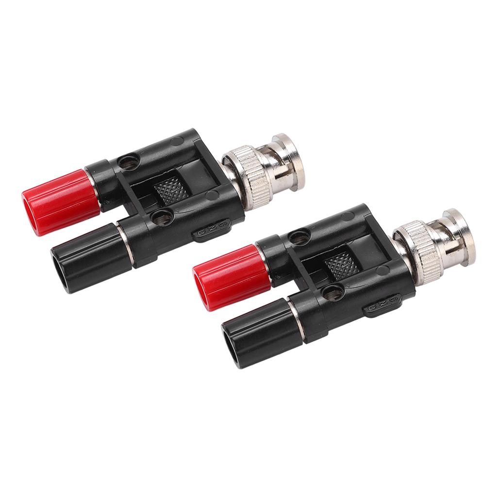 2pcs BNC Male To Dual 4mm Banana Female Socket Binding Post RF Coaxial Splitter Adapter Connector
