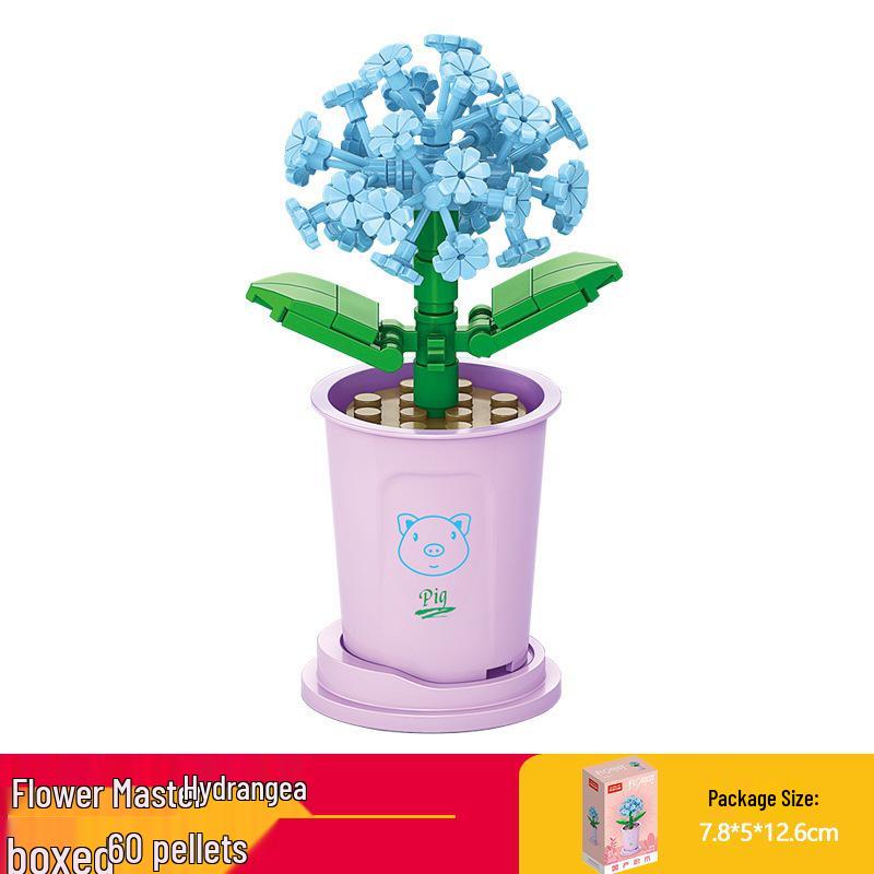 Lele Brothers Zodiac Flower Pot Building Blocks for Kids