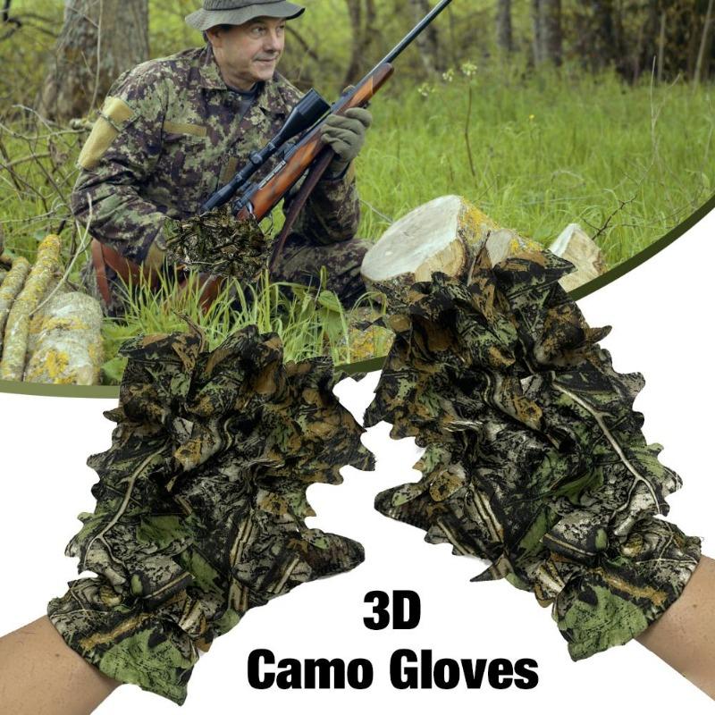 Sneaky 3D Camo Gloves Comfortable Non-slip Durable 3D Leaf Gloves for Paintball Hunting Bird Watching