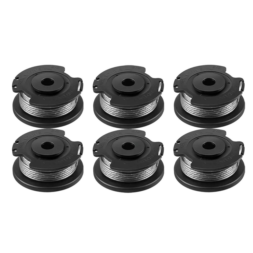 6pc Replacement Trimmer Head Spool Line Grass Cutter Accessories Compatible with Various String Trimmers Durable Nylon Material for Lawn Maintenance