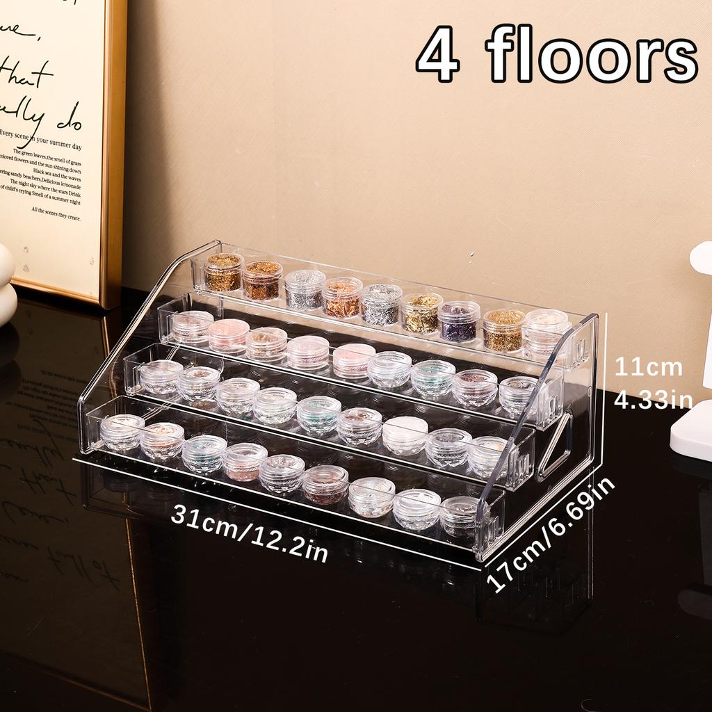1pc Transparent Vertical Buckle Nail Polish Display Stand Stepped Acrylic Perfume Lipstick Nail Polish Gel Nail Polish Finisher