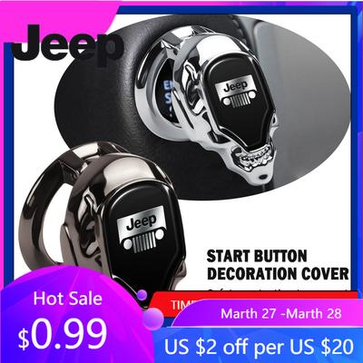 Voor Jeep Auto Styling Accessoires Motor Start Stop Knop Beschermhoes Sticker Voor Jeep Renegade Wrangler Compass Cheroke