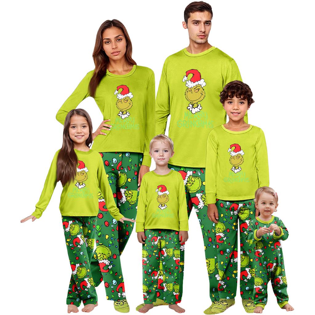 Parent-child Christmas Print Home Suit Long-sleeved Top And Pants