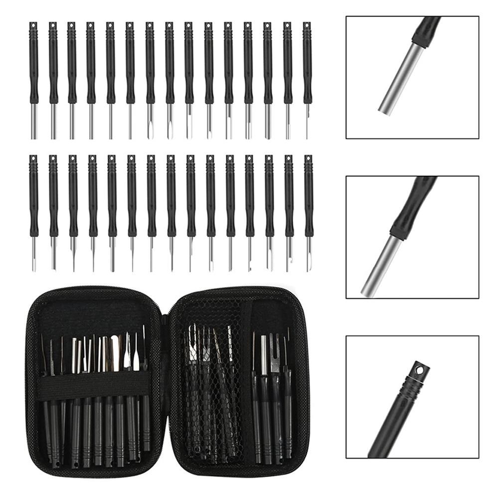 30PS Car Cable Plug Removal Tool Pin Extractor Repair Remover Key Tools with Box