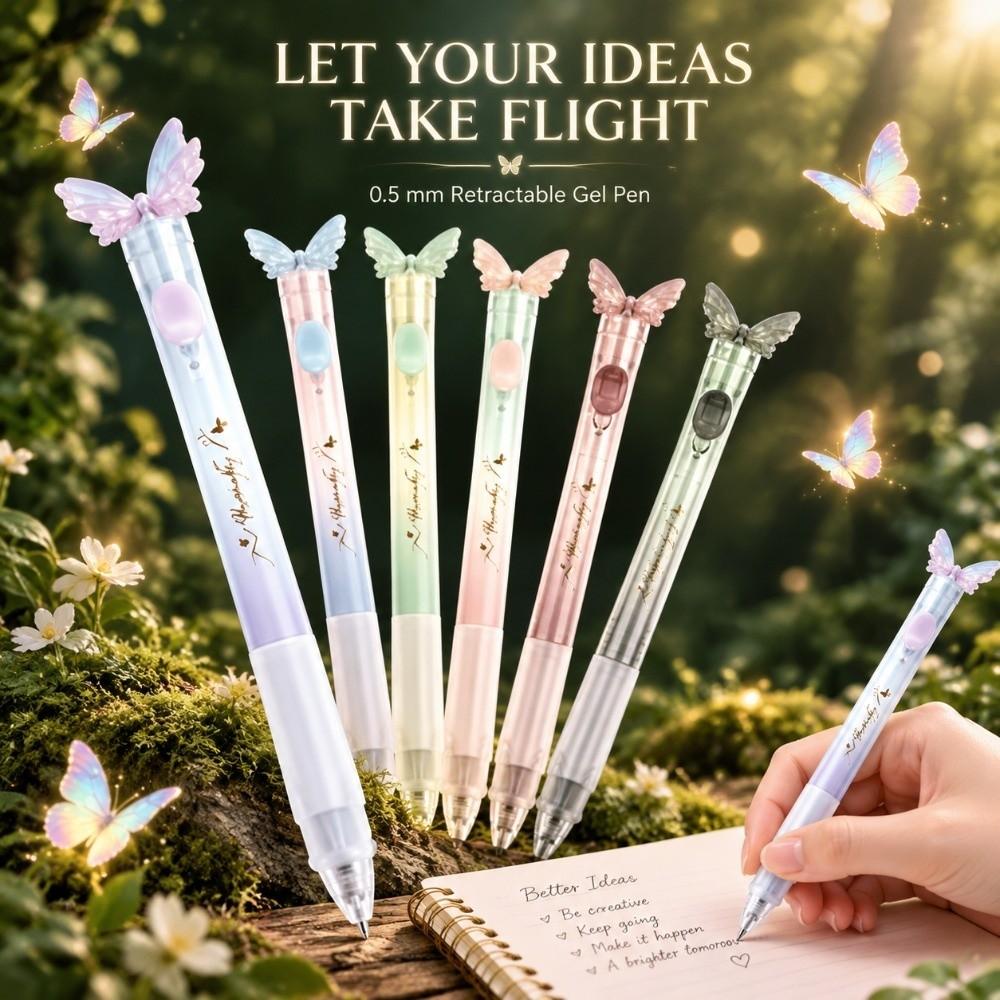 Smooth Writing Butterfly Pen with Moving Wings 0.5mm Black Ink Pens Gifts Gel Pens Student Writing