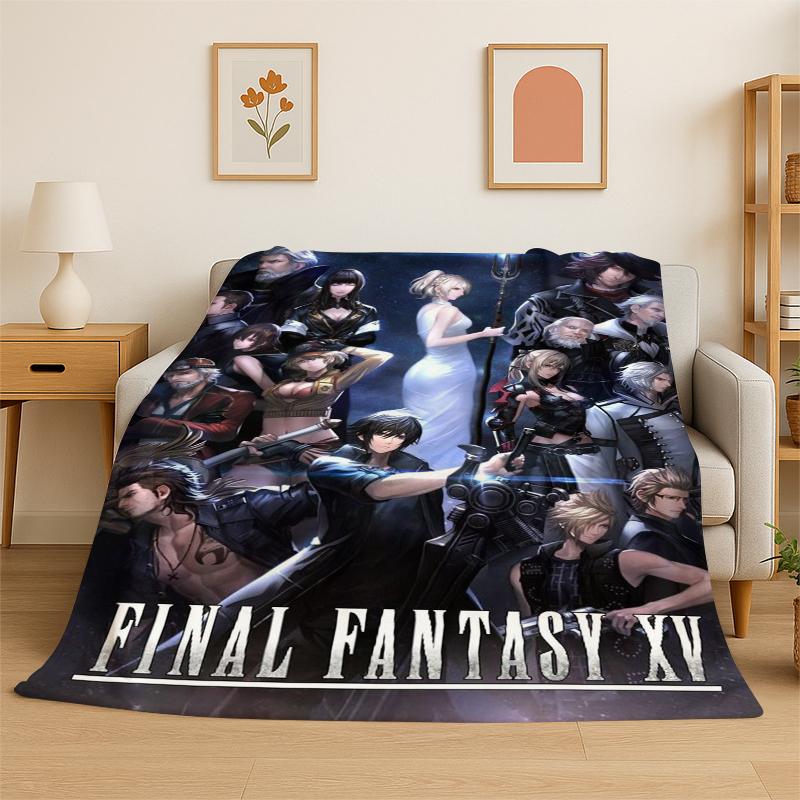 

Cloud Tifa Final Fantasy Games Sephiroth Flannel Blanket Soft Warm Throw Blanket for Bedroom Living Room Bed Travel Picnic Gift 75x90cm