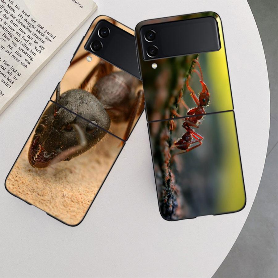 Red Fire Ants, Worker Ants Phone Case For Samsung Z Flip 7 6 5G Galaxy Z Flip 5 4 3 Black Hard Cell Cover Luxury PC Shell Coque