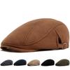 Side Buckle Suede Forward Hat Men's Autumn and Winter Retro Beret Women's Casual Painter Cap Fashion British
