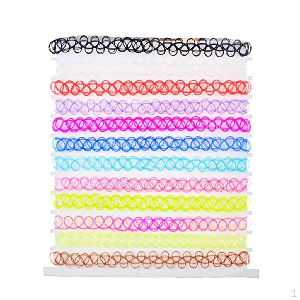 

24 штуки Чокер Эластичный Винтажный 80-е 90-е Ожерелье Готическая Бохо Бижутерия