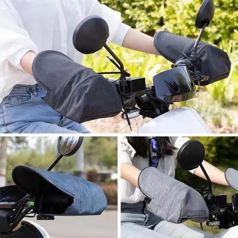 Motorcycle Gloves Handlebar Cover Waterproof Windproof UV Shield Non Slip Grip for Scooter E Bike Summer Riding Elastic Cuff