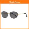 Modische Retro-Metallrahmen-Sonnenbrille für Damen mit grauen Gläsern für den Sommer im Freien