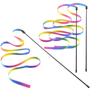 Pet Cat Toys Cute Funny Rainbow Strips Stick Cat Teaser Wand  Pet Toys for Cats Interactive Toys Cat Supplies Pet Products