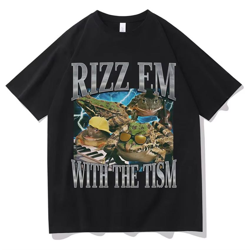 

Rizz Em Funny Frog Meme Graphic T Shirts Mens Women Aesthetic Oversized Short Sleeve Crewneck T-shirts Summer Cotton Tees Unisex S разноцветный