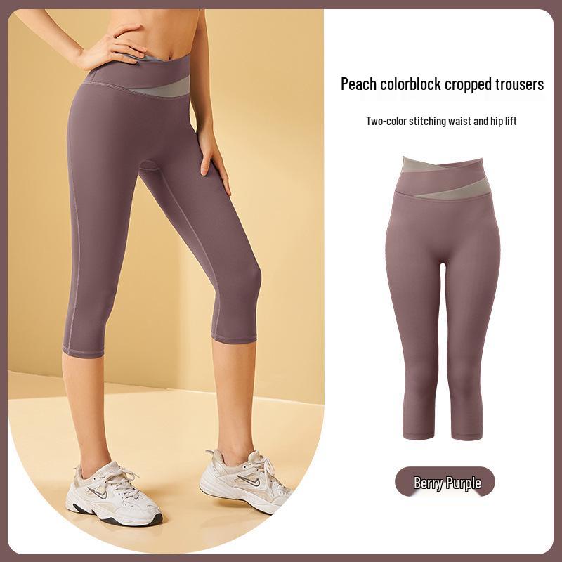 

Women s Color Block Yoga Set: Shockproof Sports Bra & Tummy Control Hip Lift Leggings L