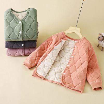 Children's Warm Autumn Winter Boys Three-layer Quilted Girls Thickened Jacket Cotton Clothes Children Clothing