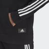 Adidas Striped Cuff Casual Pullover Hoodie Women Tops Black H67044