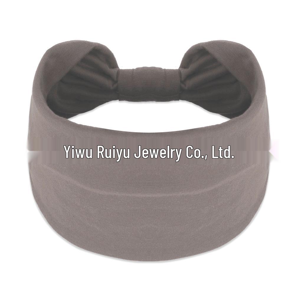 Cross-Border Women's Wide Cotton Elastic Sports Headband