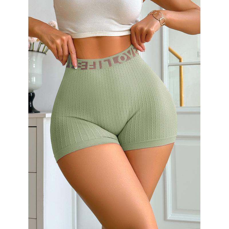 

High-Waisted European & American Women s LOVE Letter Knit Sports Shorts Extra Large