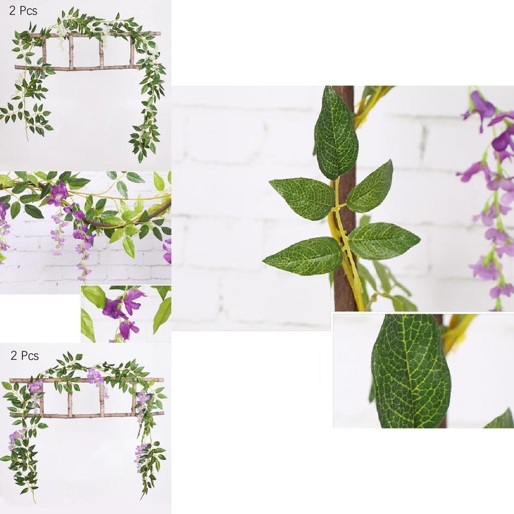 Lifelike 2x Artificial Wisteria Flower Vine With Stunning Colors For Home Decor