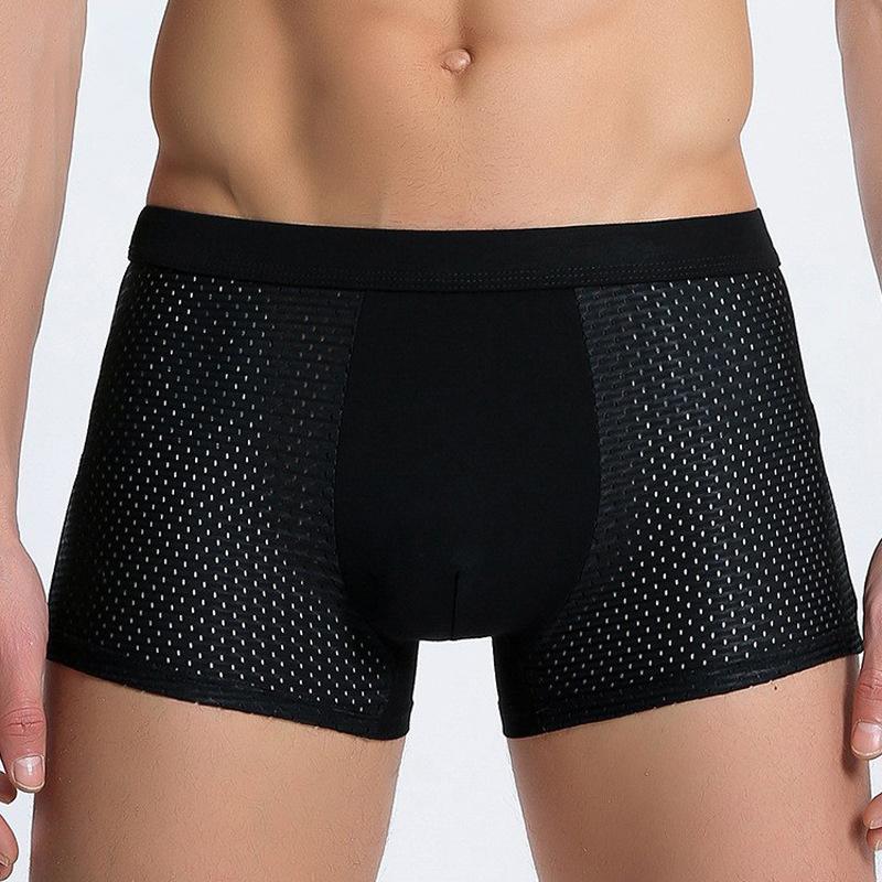 Men's Ice Silk Pants Mesh Breathable Comfortable Loose Thin Underwear Men's Plus Size Boxer Underwear