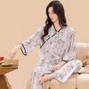 Classical Chinese Style Sleepwear Set With Cotton Satin For Women Home Relaxation
